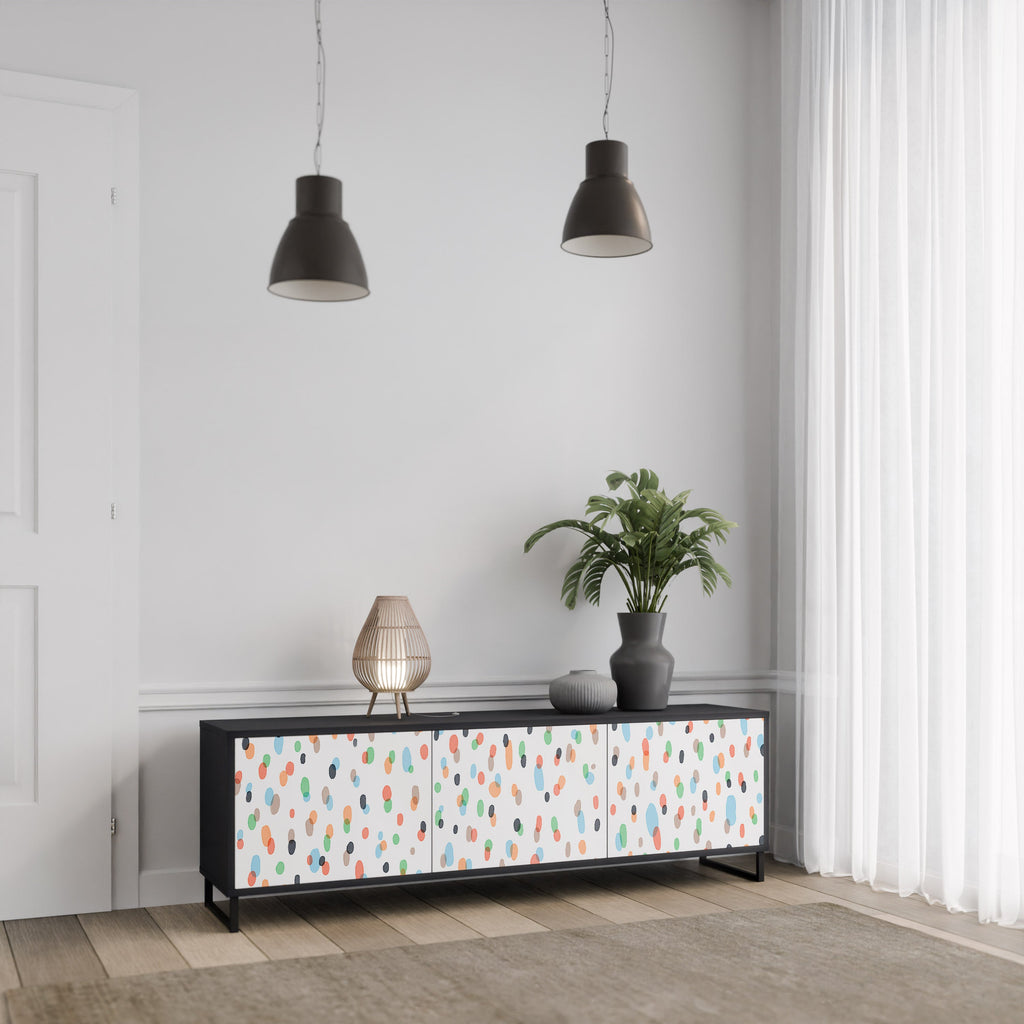 ENERGETIC SPOTS TV-Lowboard mit 3 Türen in Schwarz