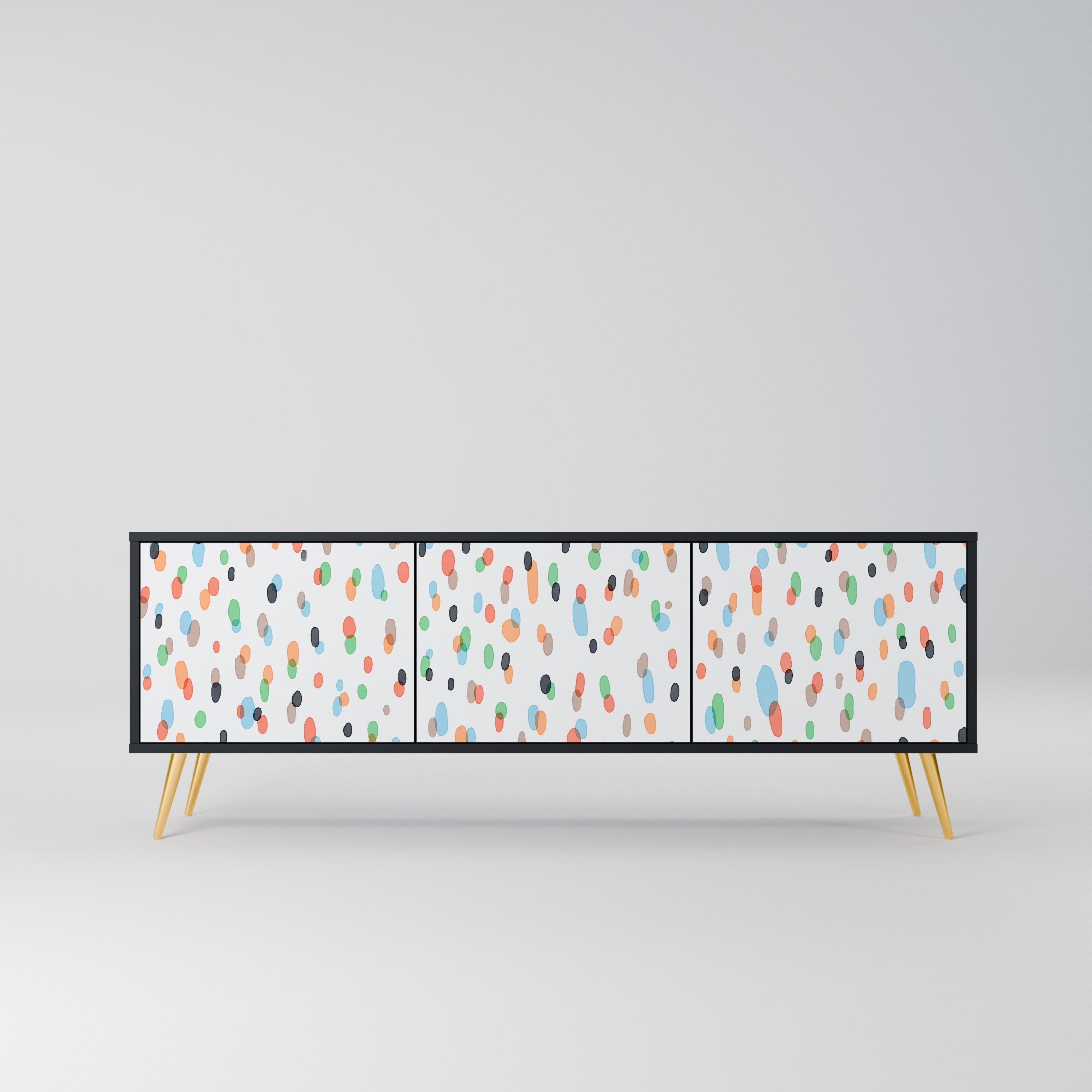 ENERGETIC SPOTS TV-Lowboard mit 3 Türen in Schwarz