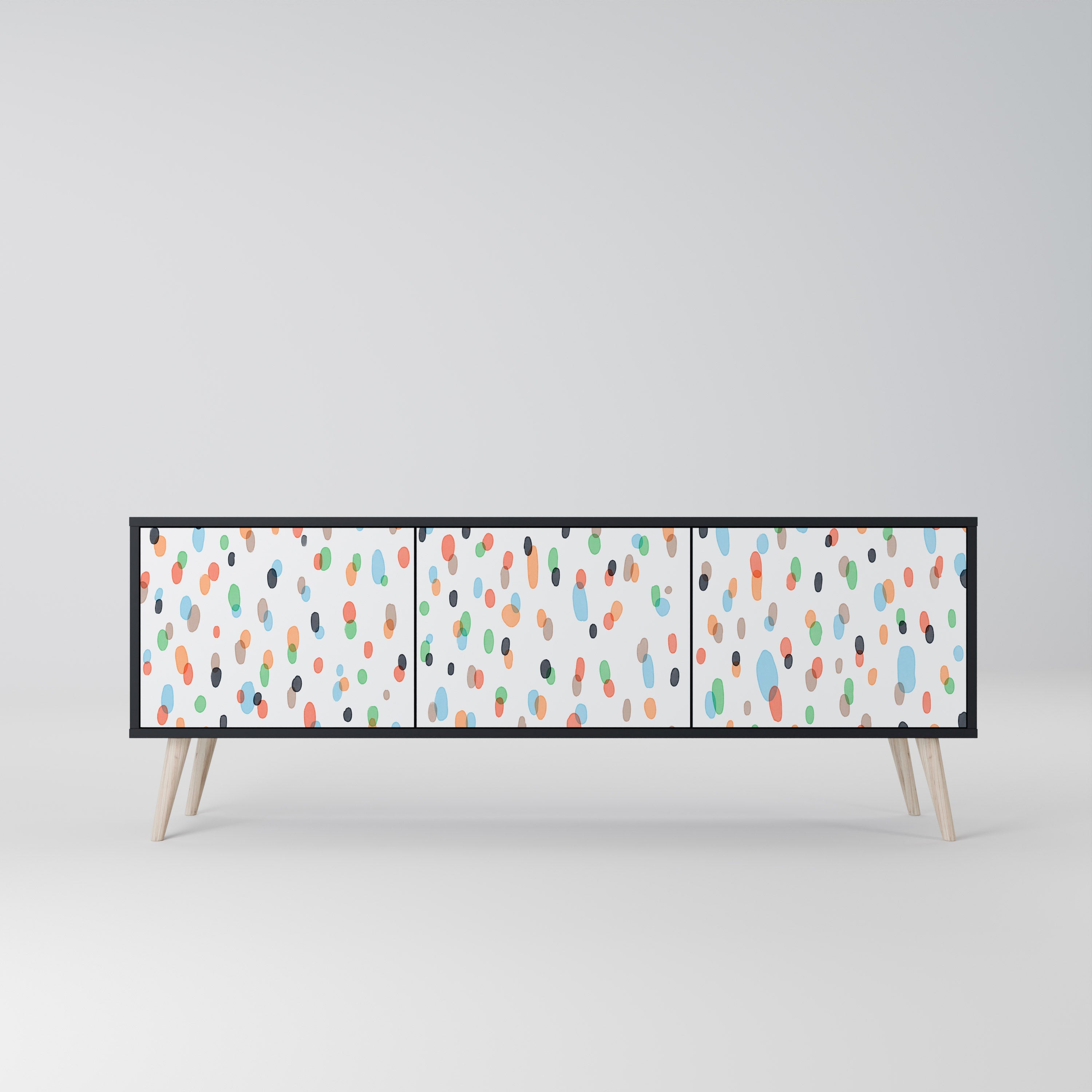 ENERGETIC SPOTS TV-Lowboard mit 3 Türen in Schwarz