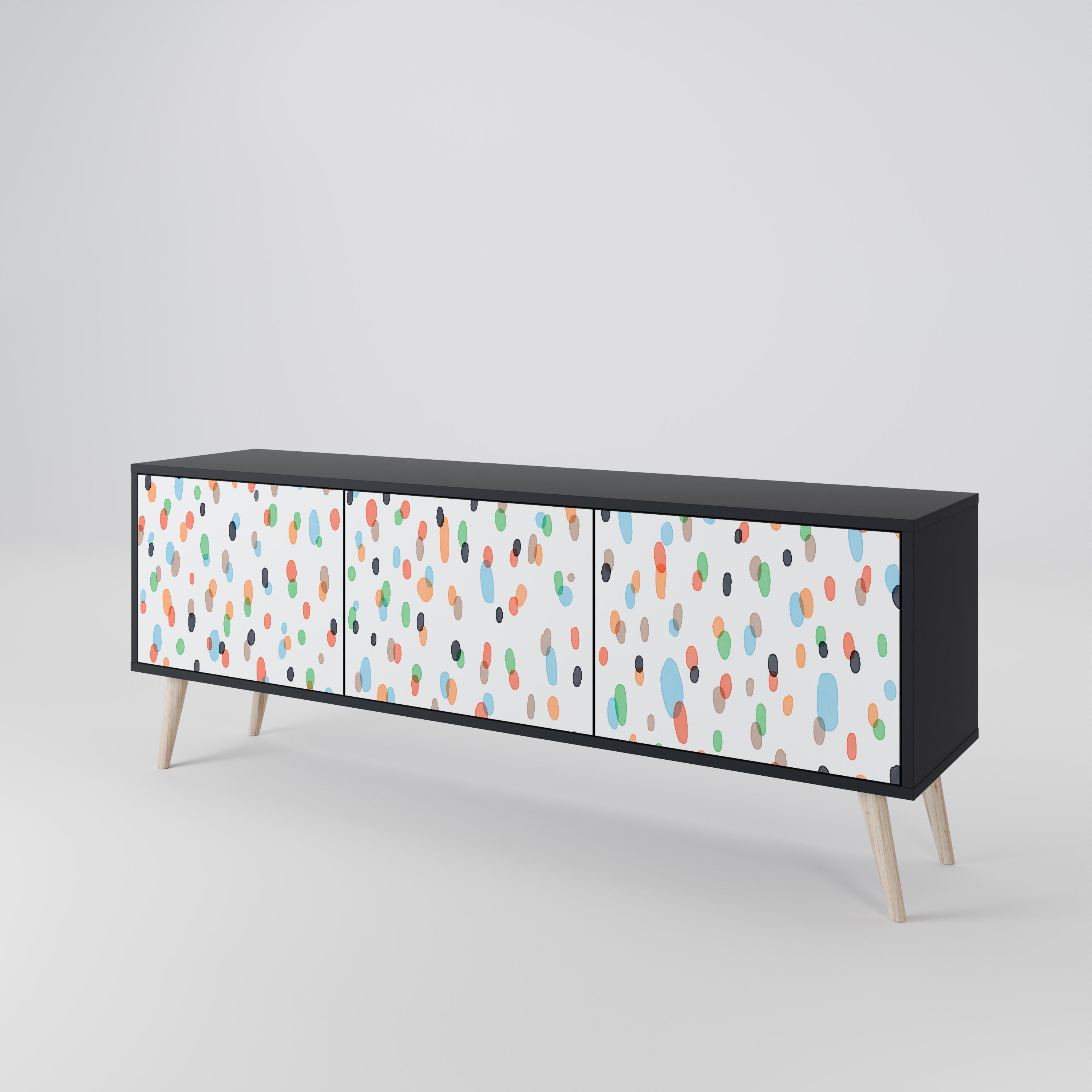 ENERGETIC SPOTS TV-Lowboard mit 3 Türen in Schwarz