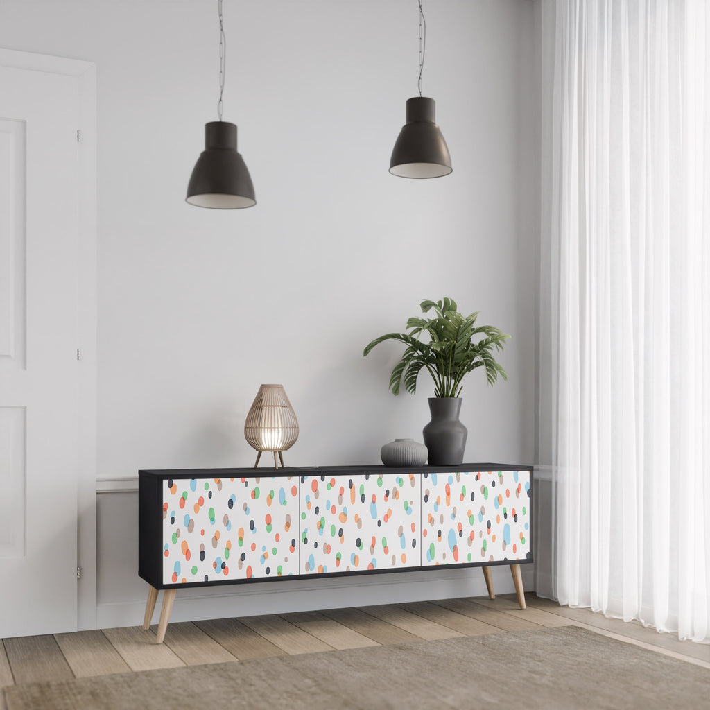 ENERGETIC SPOTS TV-Lowboard mit 3 Türen in Schwarz