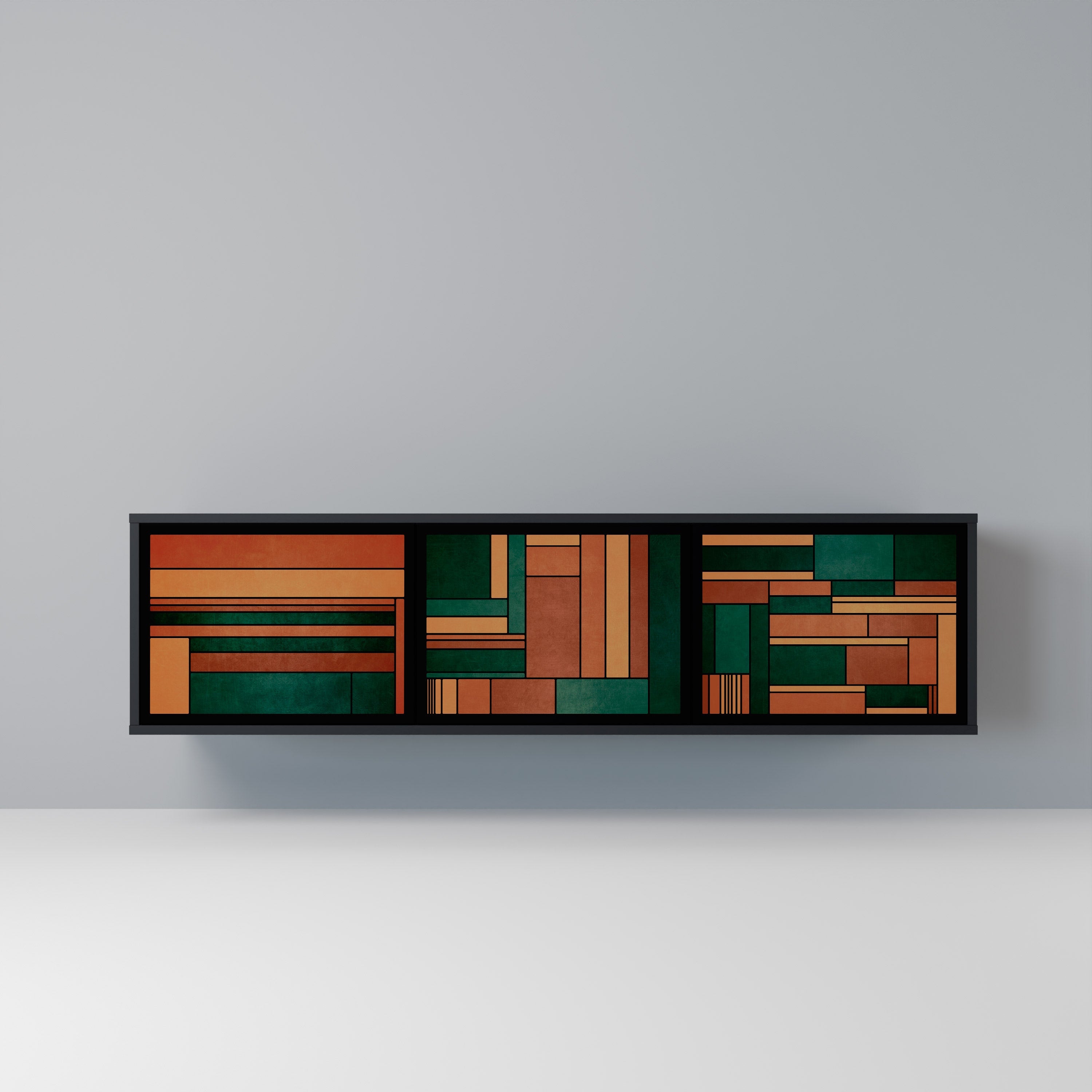 EARTHY FIGURES TV-Lowboard mit 3 Türen in Schwarz