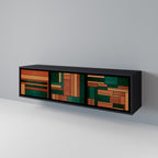 EARTHY FIGURES TV-Lowboard mit 3 Türen in Schwarz