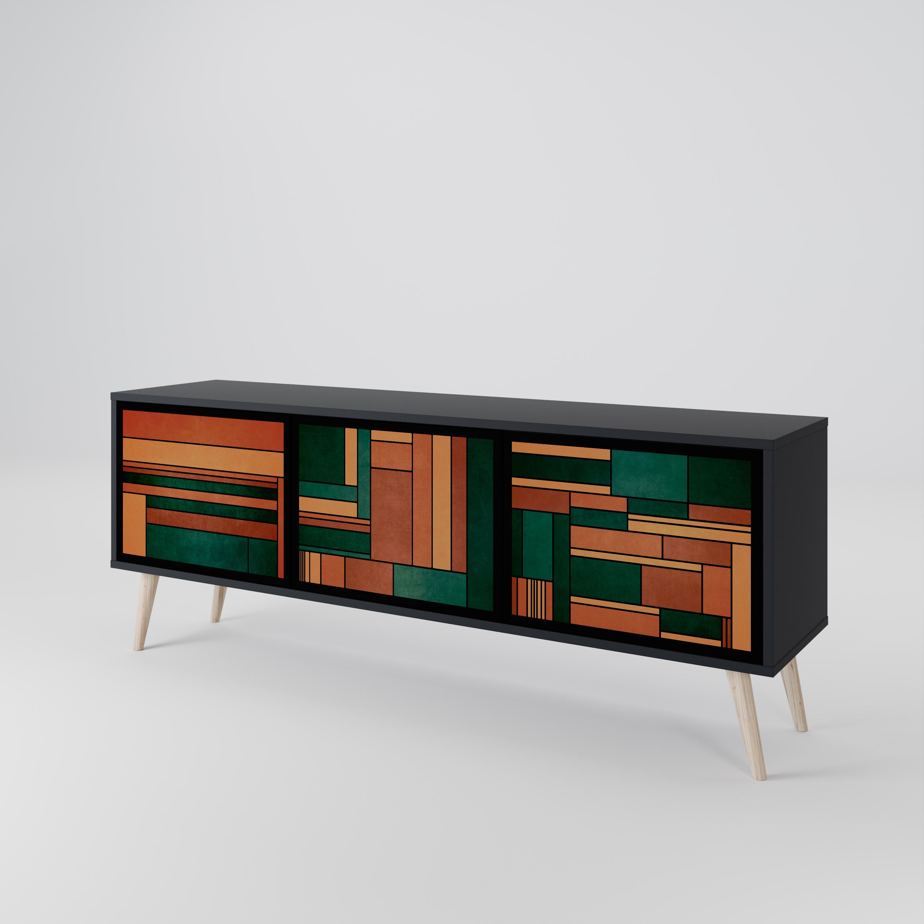 EARTHY FIGURES 3-Door TV Cabinet