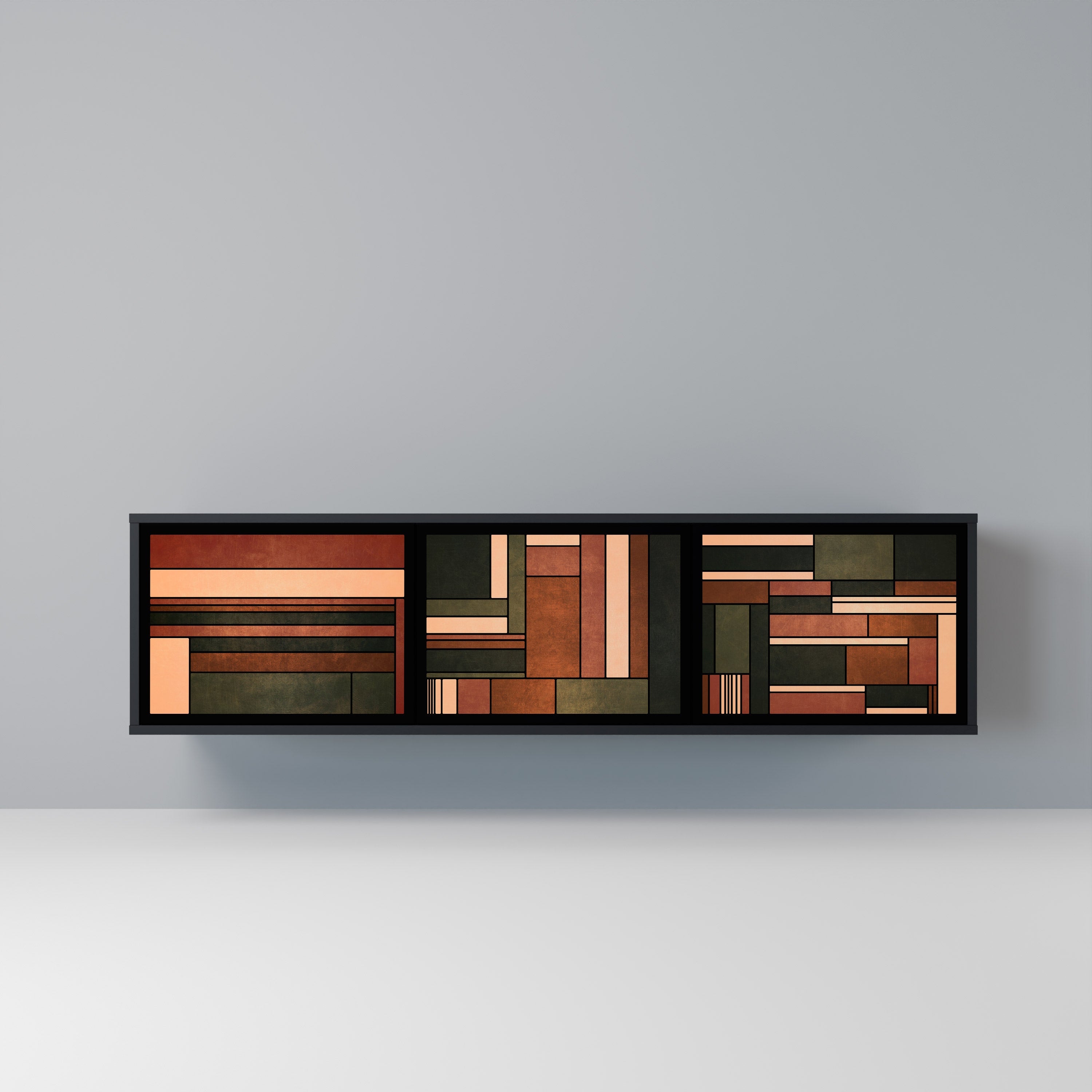 FIGURES OF NATURE TV-Lowboard mit 3 Türen in Schwarz