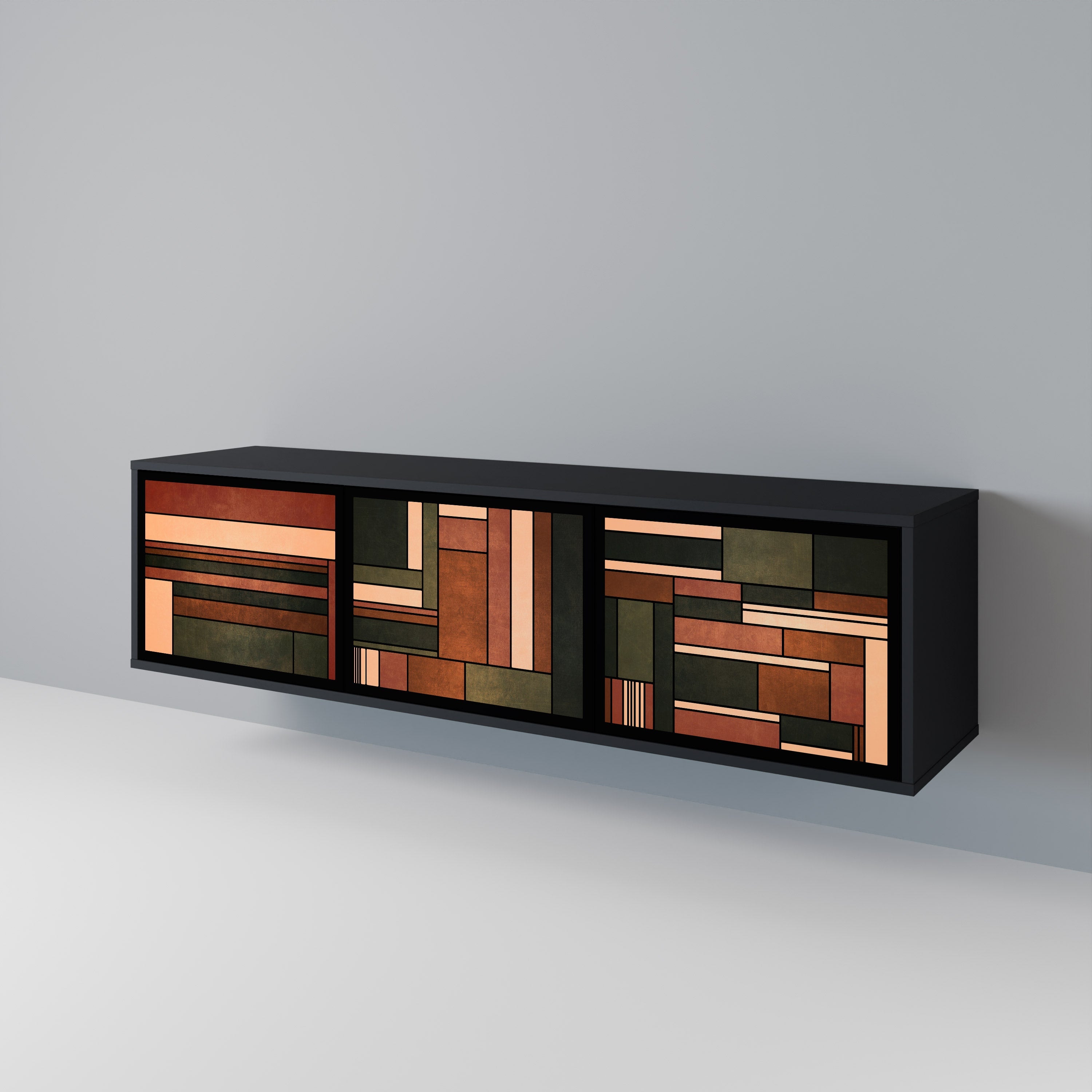 FIGURES OF NATURE TV-Lowboard mit 3 Türen in Schwarz