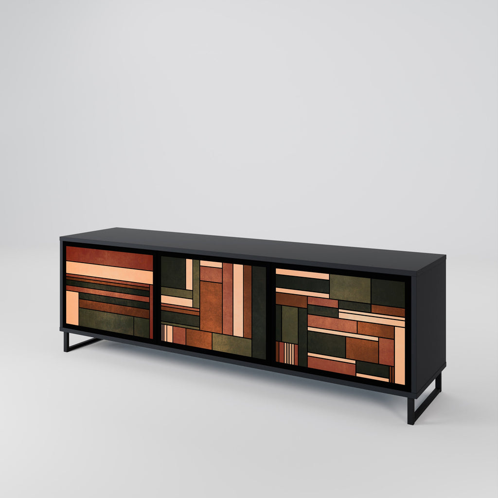 FIGURES OF NATURE TV-Lowboard mit 3 Türen in Schwarz