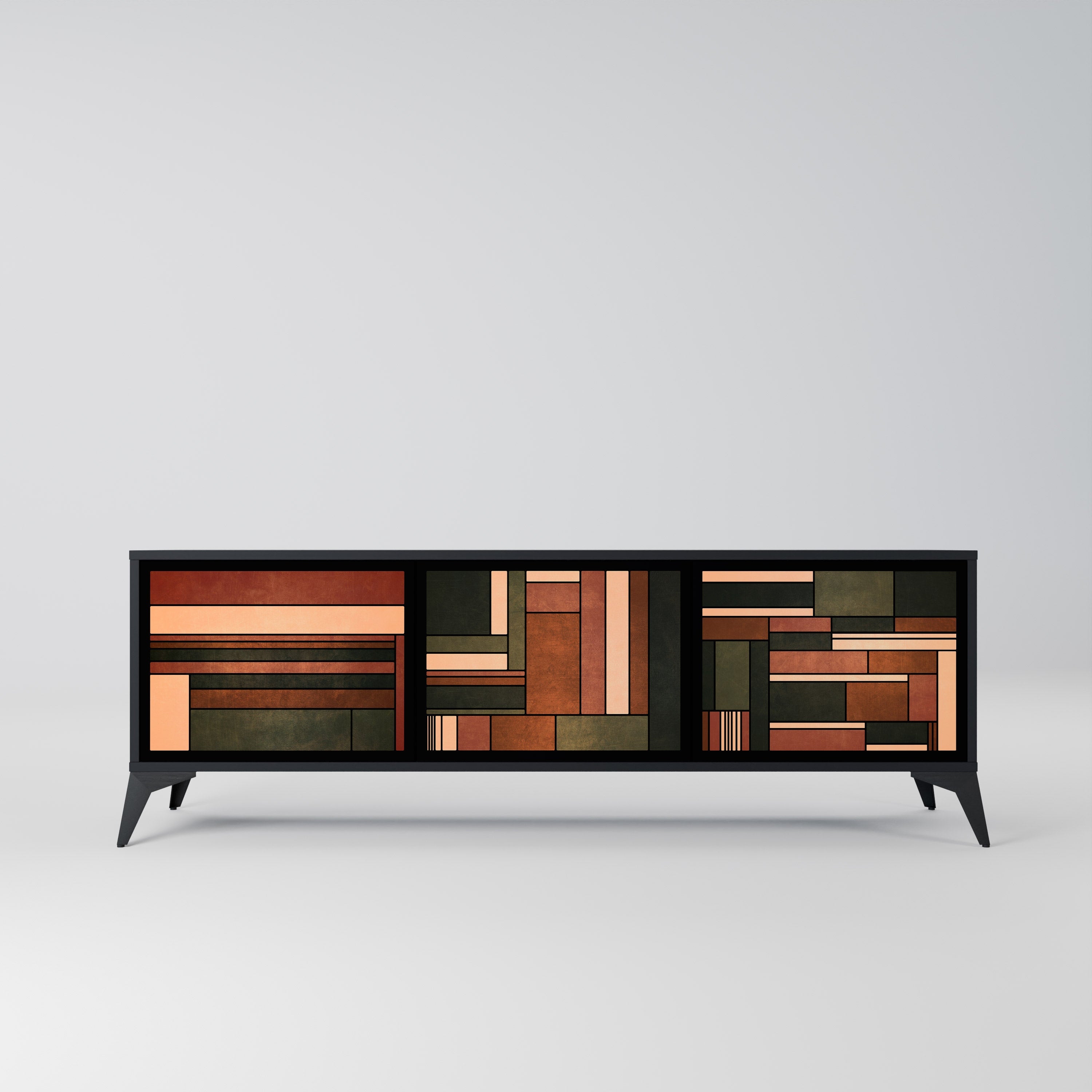 FIGURES OF NATURE TV-Lowboard mit 3 Türen in Schwarz