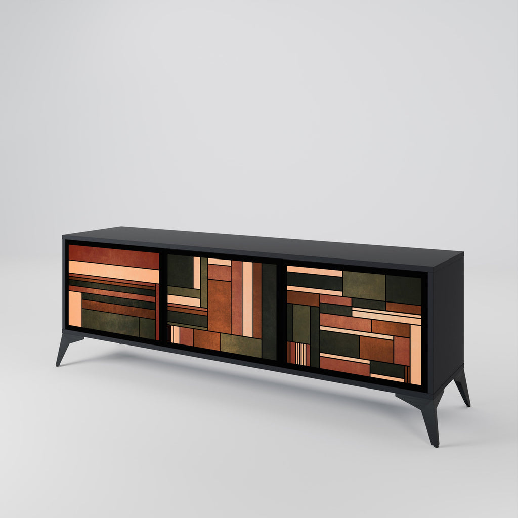 FIGURES OF NATURE TV-Lowboard mit 3 Türen in Schwarz