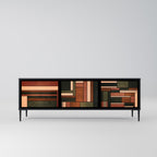 FIGURES OF NATURE TV-Lowboard mit 3 Türen in Schwarz