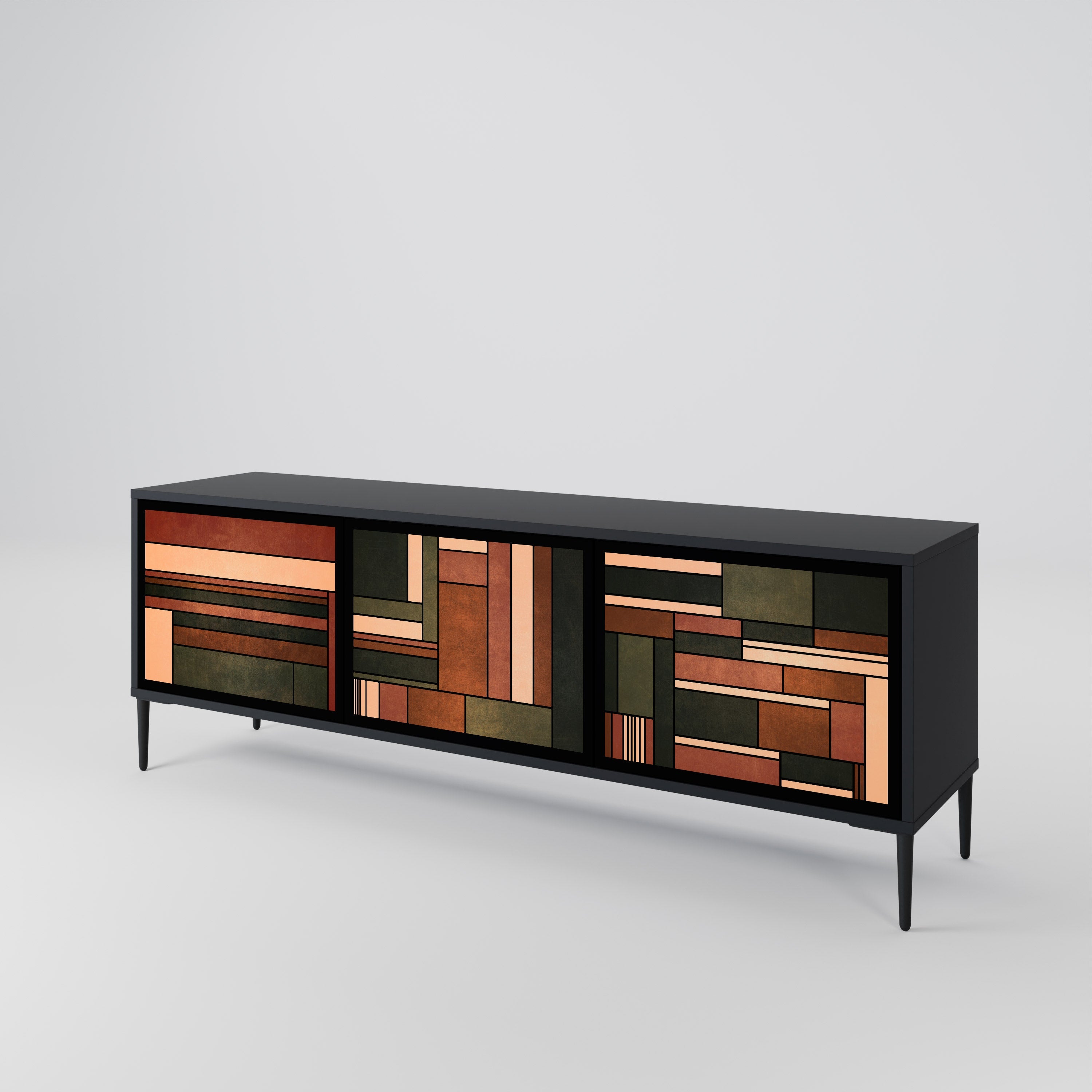 FIGURES OF NATURE TV-Lowboard mit 3 Türen in Schwarz