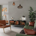 FIGURES OF NATURE TV-Lowboard mit 3 Türen in Schwarz