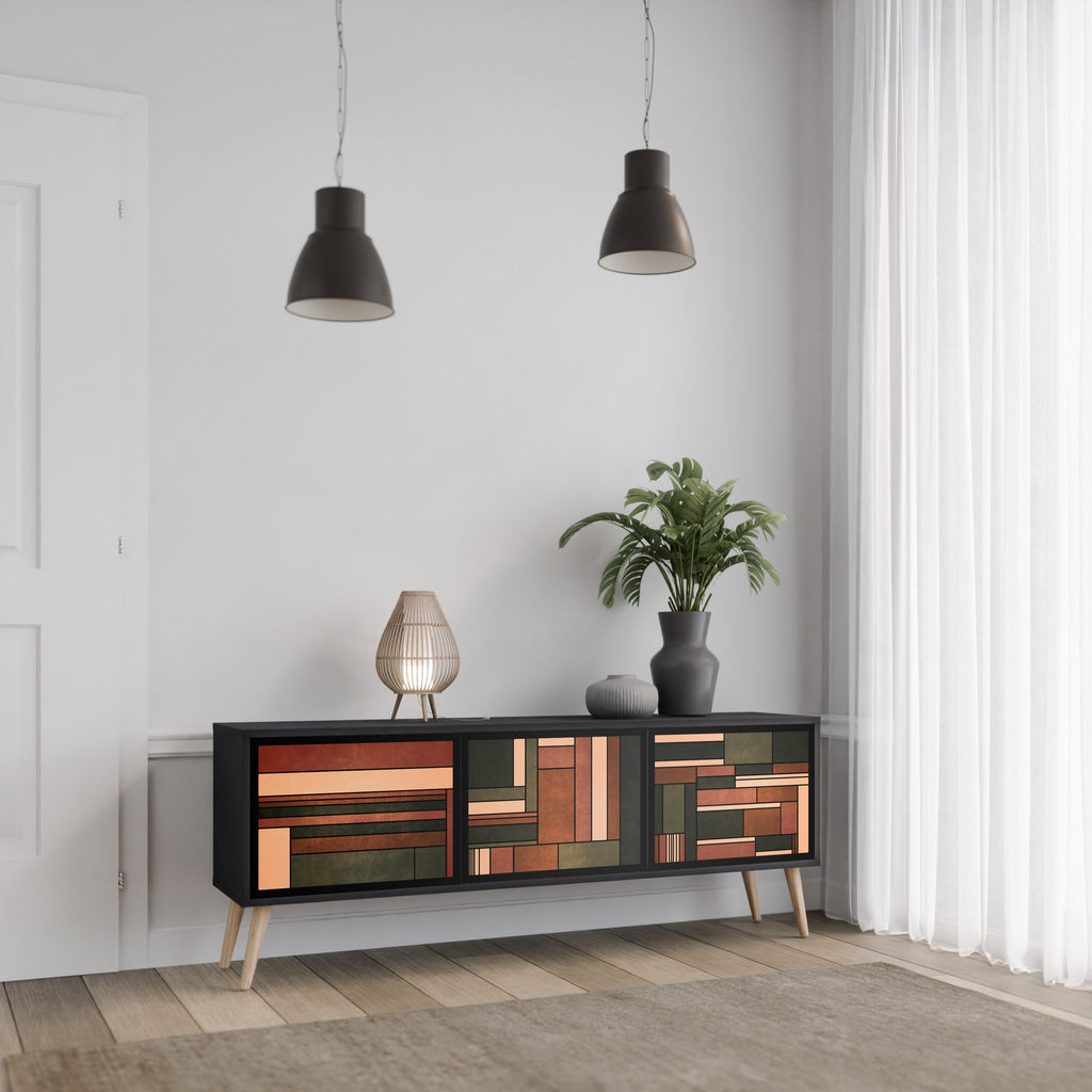 FIGURES OF NATURE TV-Lowboard mit 3 Türen in Schwarz