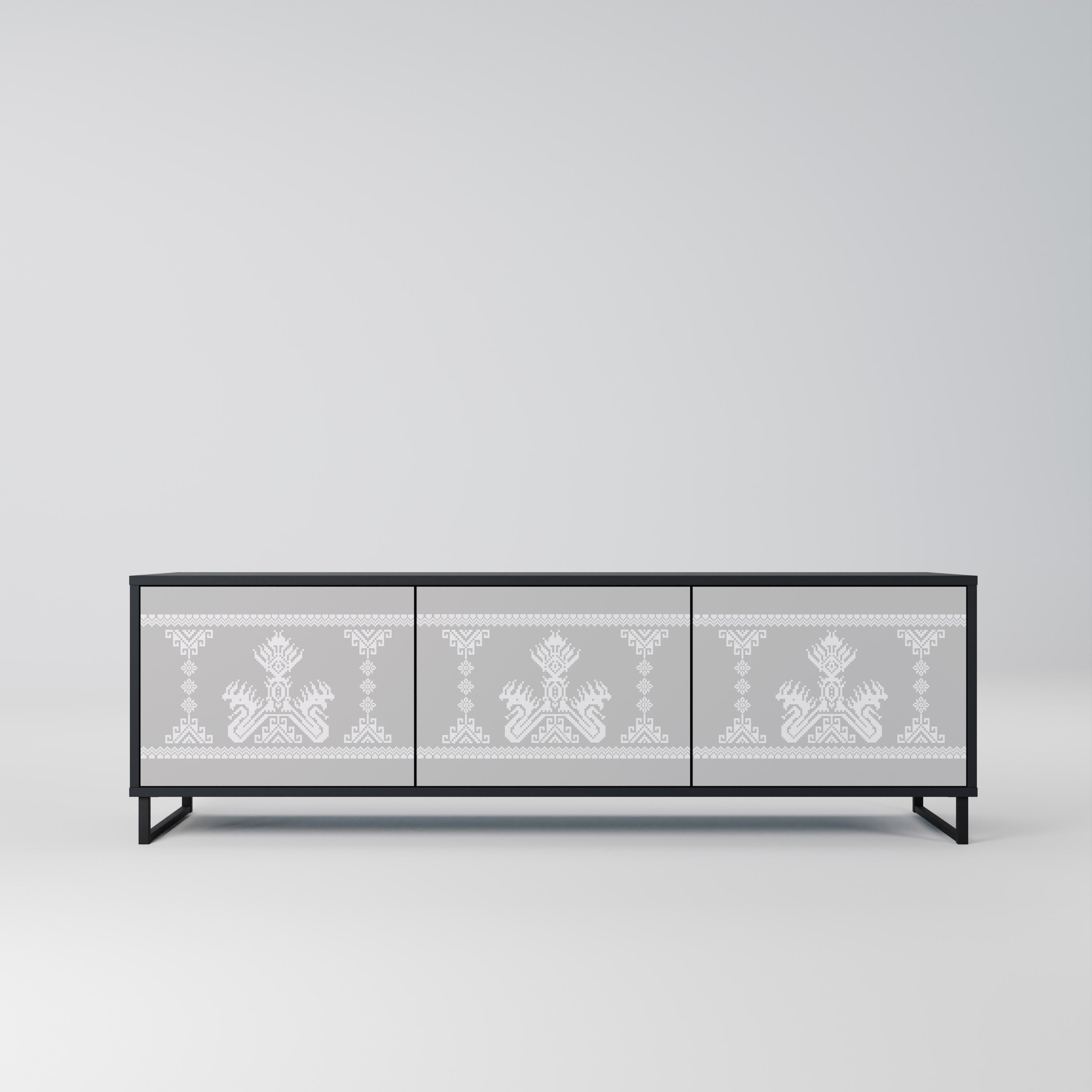 THAI GRAY TV-Lowboard mit 3 Türen in Schwarz