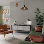 THAI GRAY TV-Lowboard mit 3 Türen in Schwarz