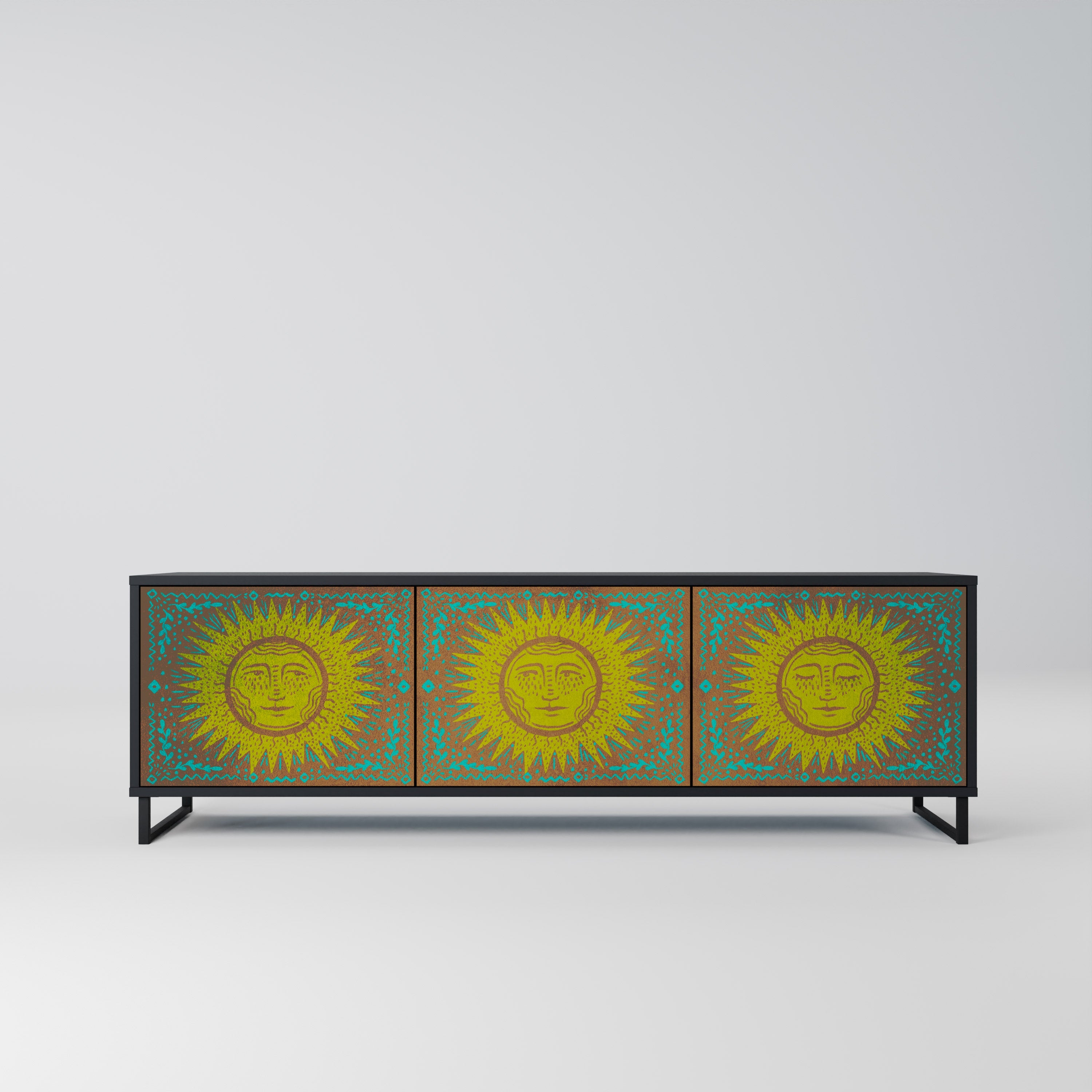 SUNSHINE EULOGY TV-Lowboard mit 3 Türen in Schwarz