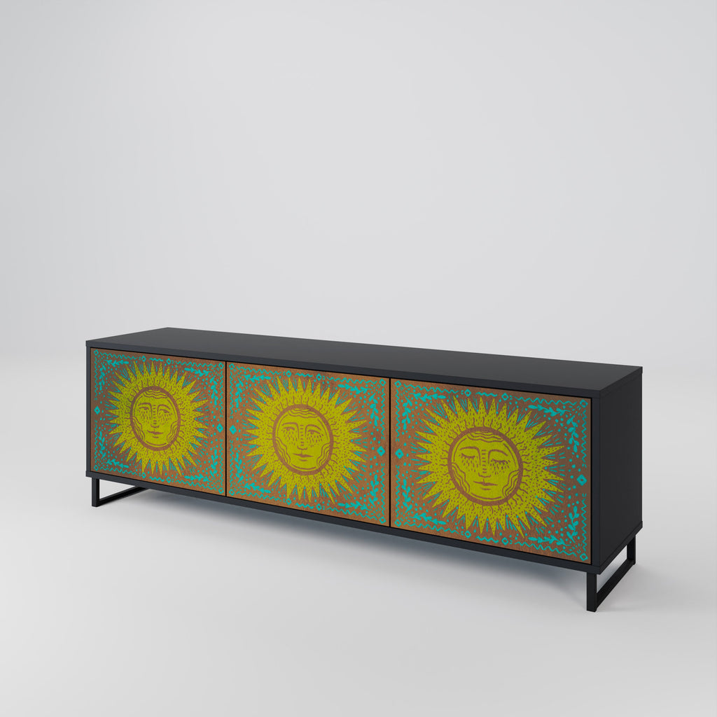 SUNSHINE EULOGY 3-Door TV Stand in Black Finish