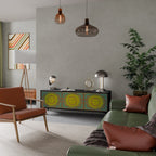 SUNSHINE EULOGY 3-Door TV Stand in Black Finish