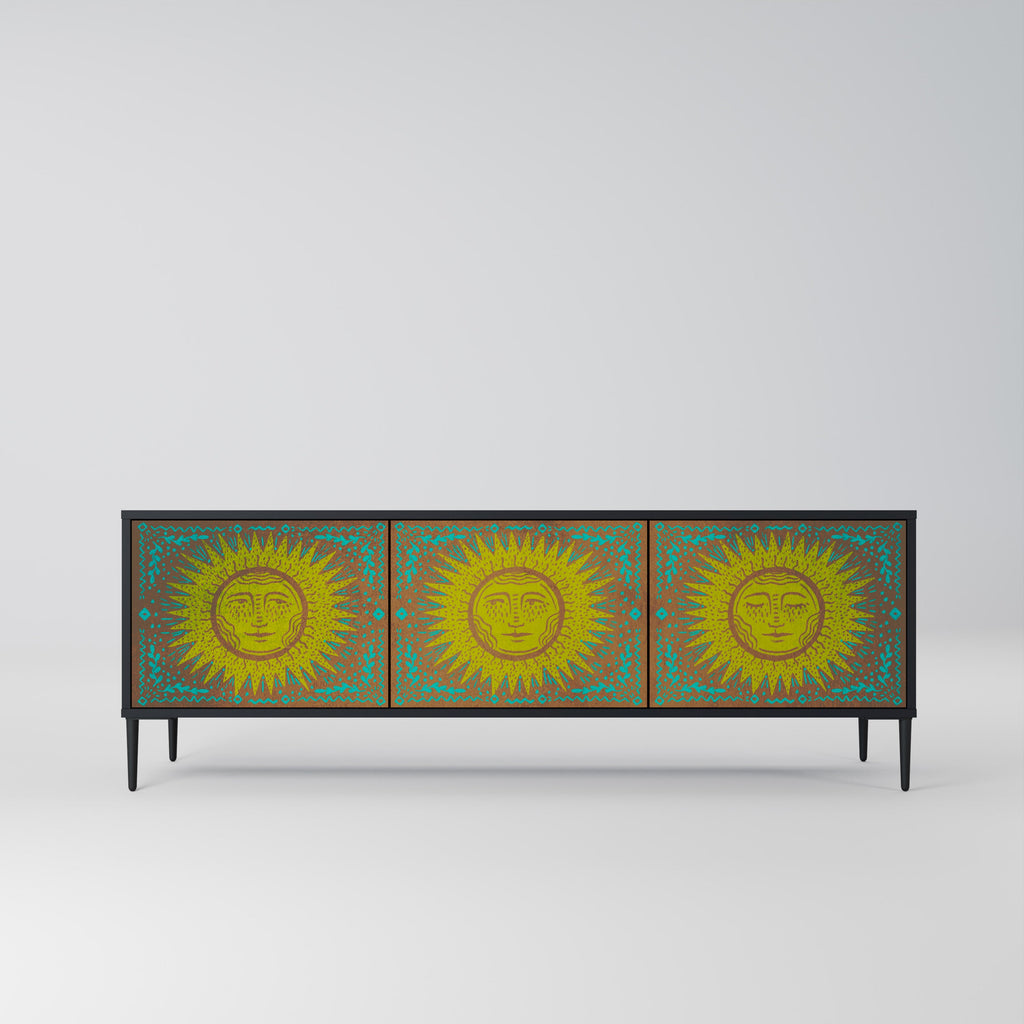 SUNSHINE EULOGY 3-Door TV Stand in Black Finish