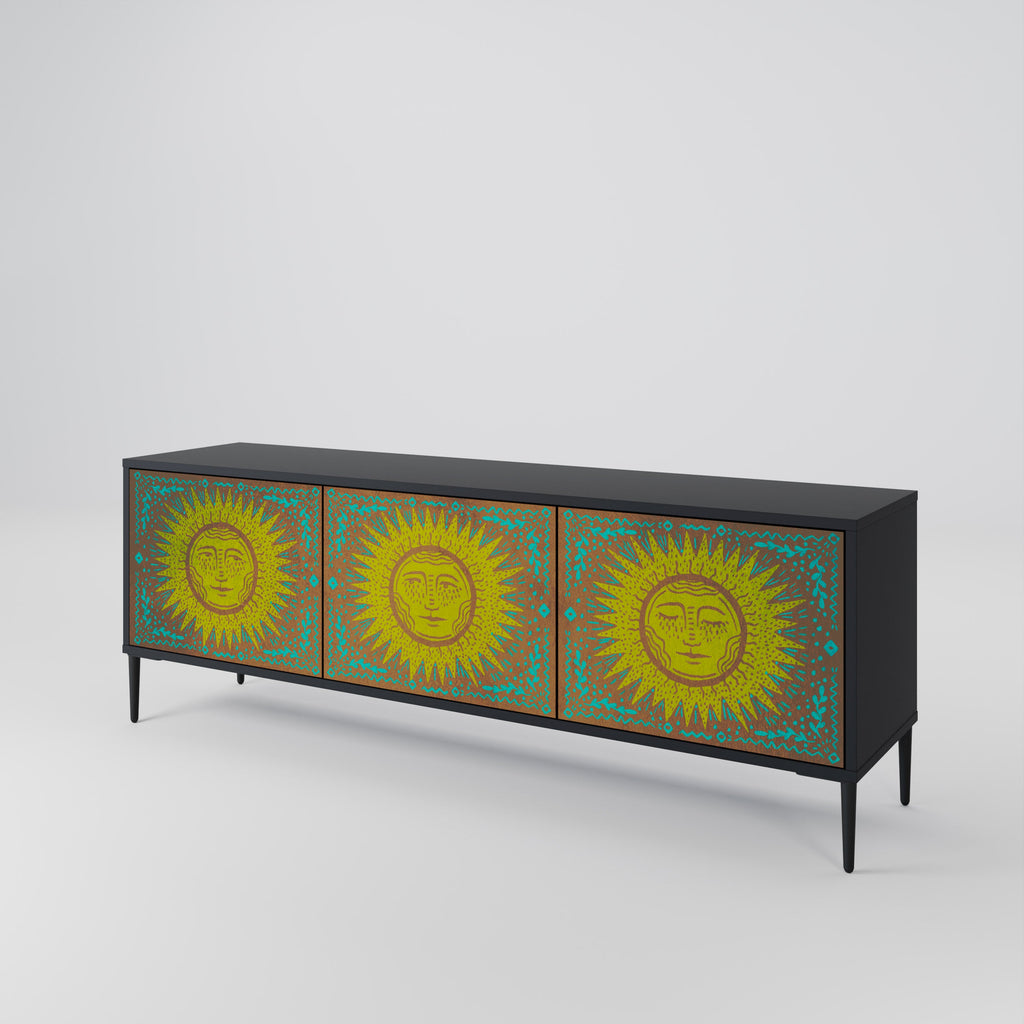 SUNSHINE EULOGY 3-Door TV Stand in Black Finish