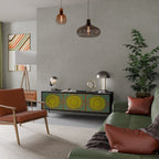 SUNSHINE EULOGY 3-Door TV Stand in Black Finish