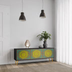 SUNSHINE EULOGY 3-Door TV Stand in Black Finish