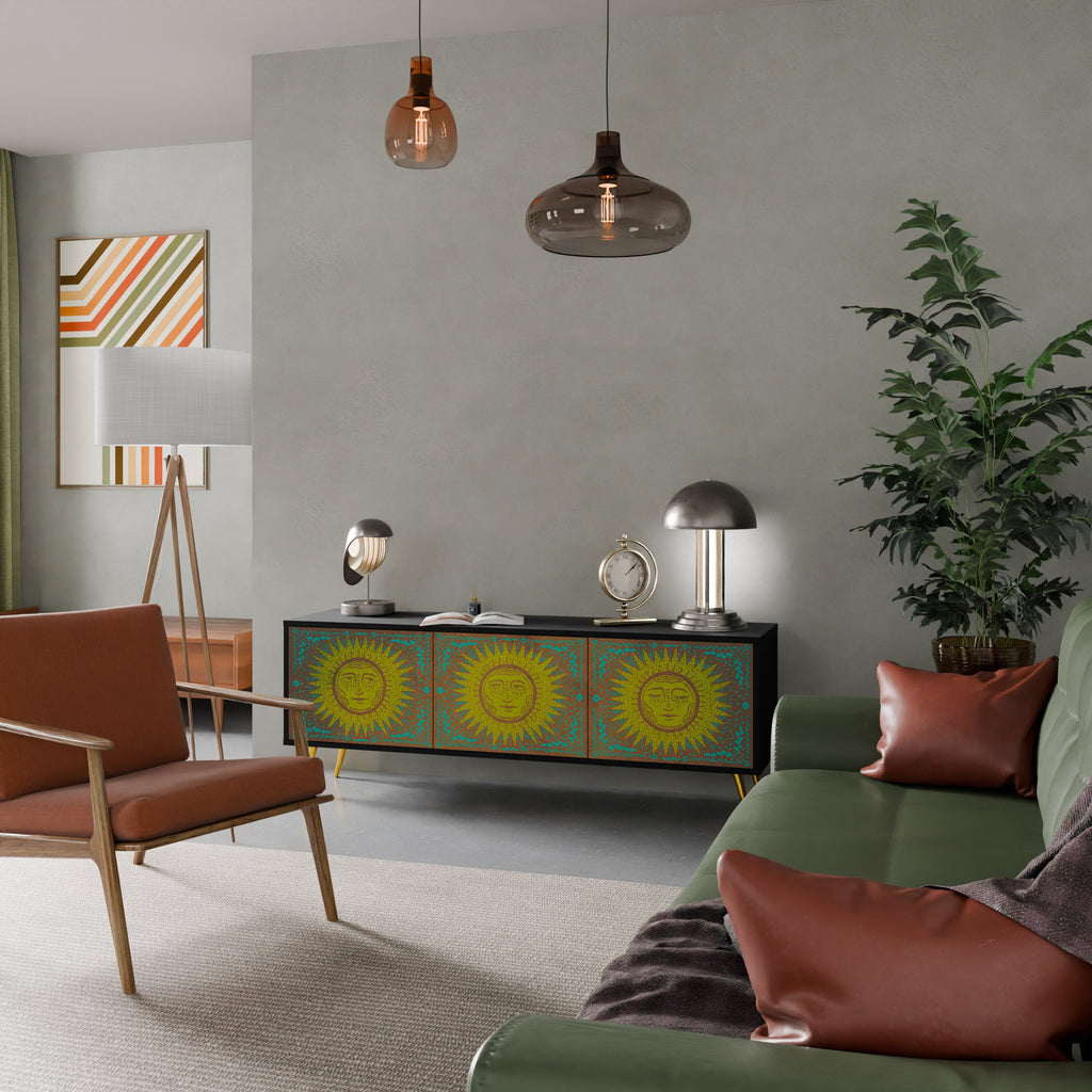 SUNSHINE EULOGY 3-Door TV Stand in Black Finish