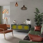 SUNSHINE EULOGY 3-Door TV Stand in Black Finish