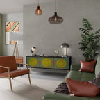 SUNSHINE EULOGY 3-Door TV Stand in Black Finish