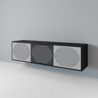 POLYGON ILLUSION TV-Lowboard mit 3 Türen in Schwarz