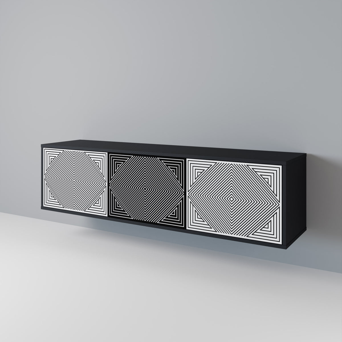 POLYGON ILLUSION 3-türiges TV-Lowboard