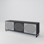 POLYGON ILLUSION TV-Lowboard mit 3 Türen in Schwarz
