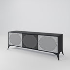 POLYGON ILLUSION TV-Lowboard mit 3 Türen in Schwarz