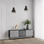 POLYGON ILLUSION TV-Lowboard mit 3 Türen in Schwarz