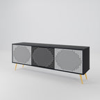 POLYGON ILLUSION TV-Lowboard mit 3 Türen in Schwarz