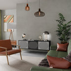 POLYGON ILLUSION TV-Lowboard mit 3 Türen in Schwarz