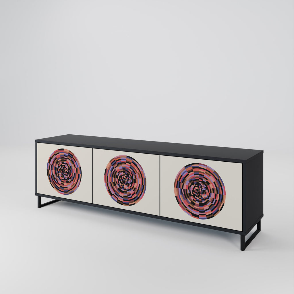 BROWN CIRCLES TV-Lowboard mit 3 Türen in Schwarz