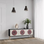 BROWN CIRCLES TV-Lowboard mit 3 Türen in Schwarz