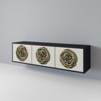 GREEN CIRCLES TV-Lowboard mit 3 Türen in Schwarz