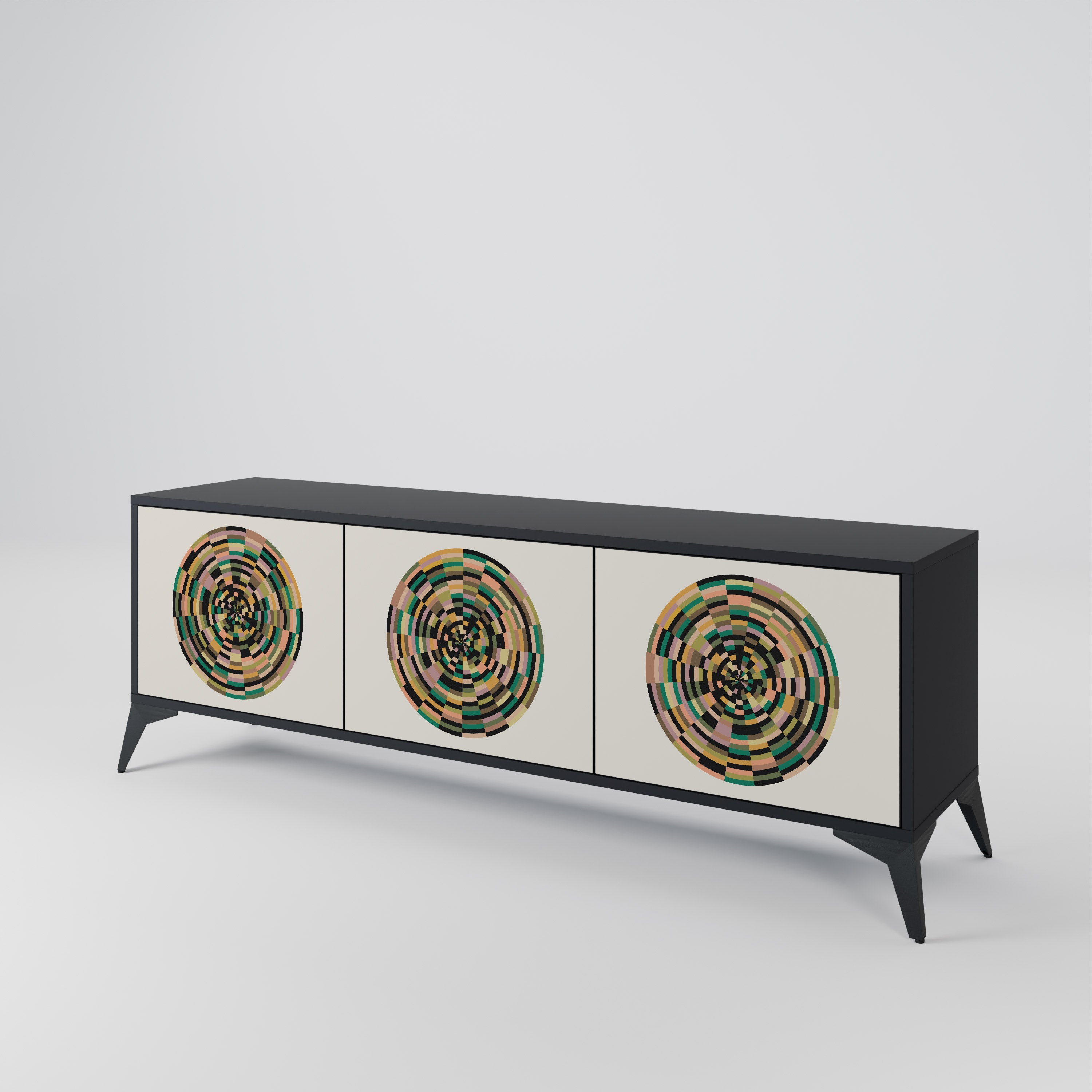 GREEN CIRCLES 3-Door TV Cabinet