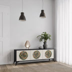 GREEN CIRCLES TV-Lowboard mit 3 Türen in Schwarz