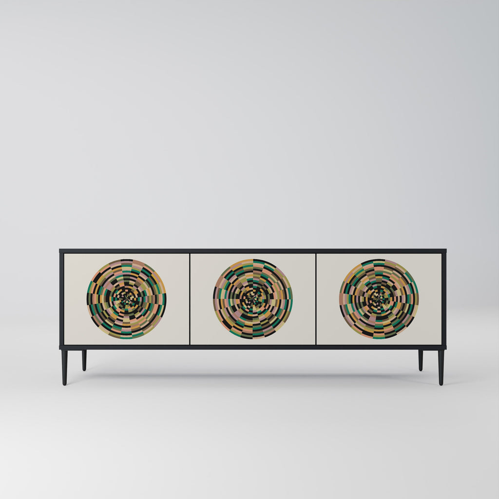 GREEN CIRCLES TV-Lowboard mit 3 Türen in Schwarz