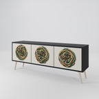 GREEN CIRCLES TV-Lowboard mit 3 Türen in Schwarz