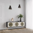 GREEN CIRCLES TV-Lowboard mit 3 Türen in Schwarz