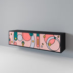 GOSSAMER ECHOES TV-Lowboard mit 3 Türen in Schwarz