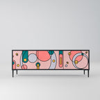 GOSSAMER ECHOES TV-Lowboard mit 3 Türen in Schwarz