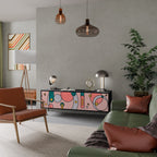 GOSSAMER ECHOES TV-Lowboard mit 3 Türen in Schwarz