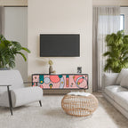 GOSSAMER ECHOES TV-Lowboard mit 3 Türen in Schwarz