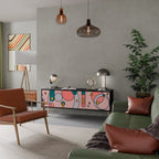 GOSSAMER ECHOES TV-Lowboard mit 3 Türen in Schwarz