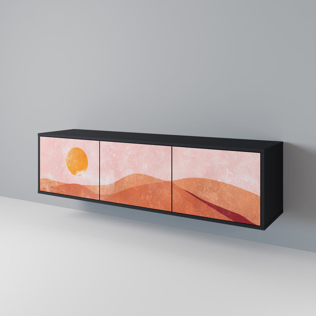 LUMINOUS SUNLIGHT TV-Lowboard mit 3 Türen in Schwarz